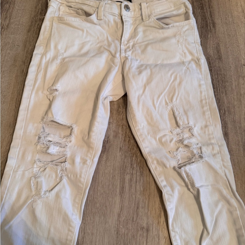 Flying Monkey White Distressed Skinny Jeans